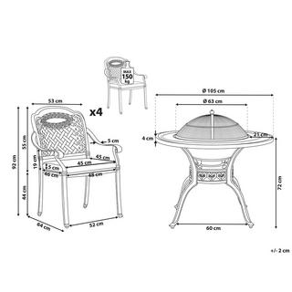 Beliani Ensemble de jardin en Aluminium Rétro MANFRIA  