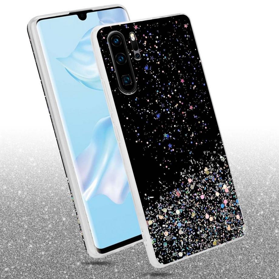 Cadorabo  Housse compatible avec Huawei P30 PRO - Coque de protection en silicone TPU flexible avec paillettes scintillantes 