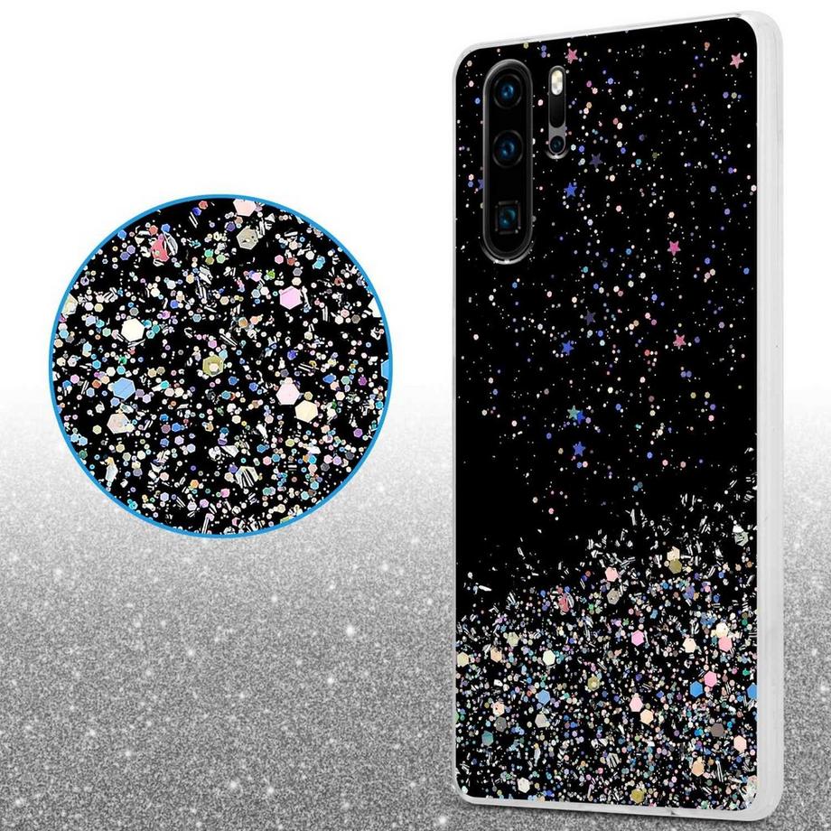 Cadorabo  Housse compatible avec Huawei P30 PRO - Coque de protection en silicone TPU flexible avec paillettes scintillantes 