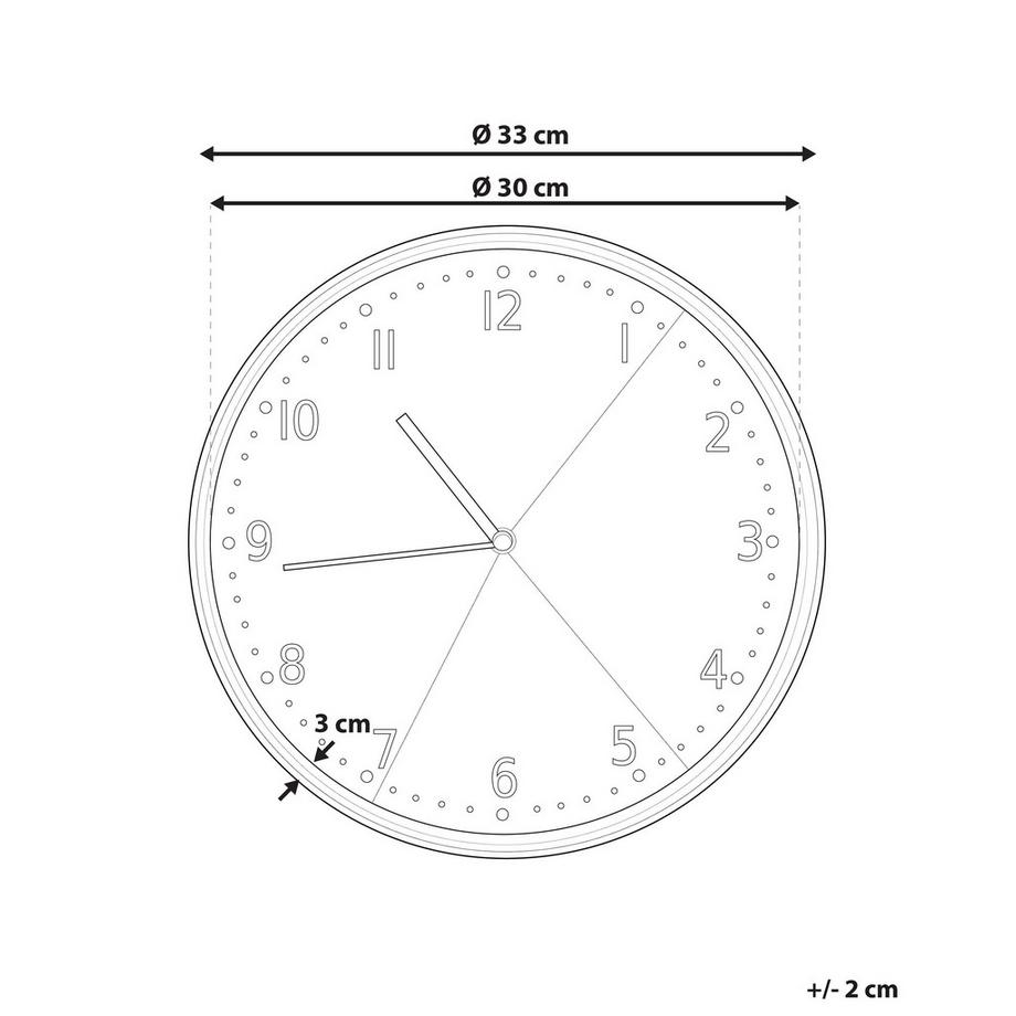 Beliani Horloge murale en Verre Industriel DAVOS  