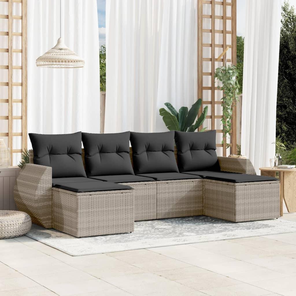 VidaXL set divano da giardino Polirattan  