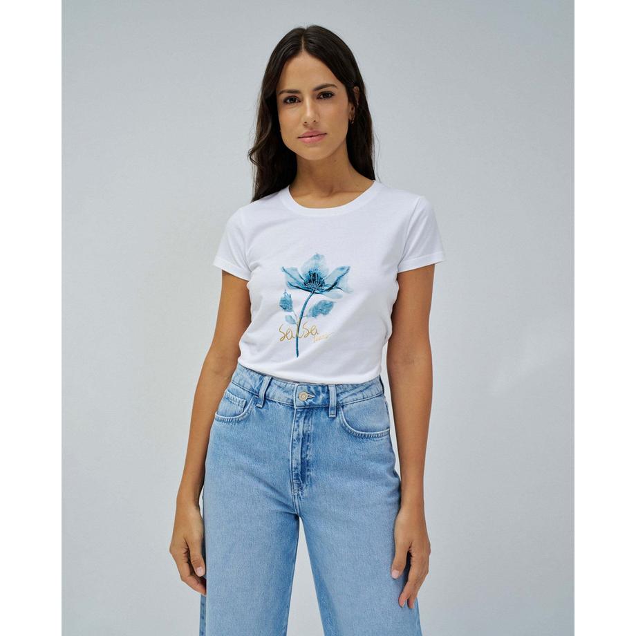 Salsa Graphic Flower Print T-Shirt  