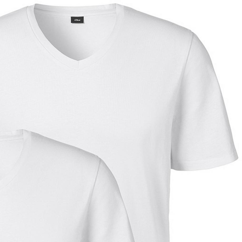 s. Oliver T-shirt basique col V manches courtes lot de 4  
