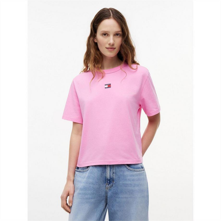 TOMMY JEANS T-Shirt Court avec Logo Brodé  