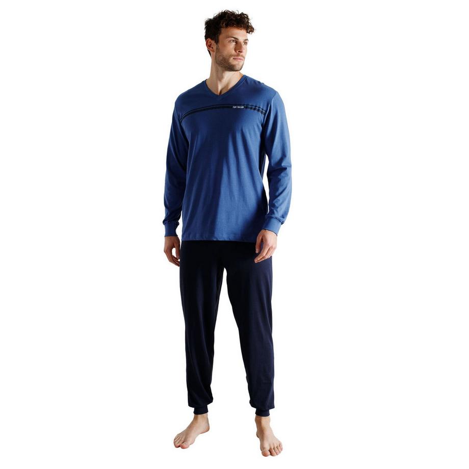 TOM TAILOR Pyjama confortable à porter long V-Neck  