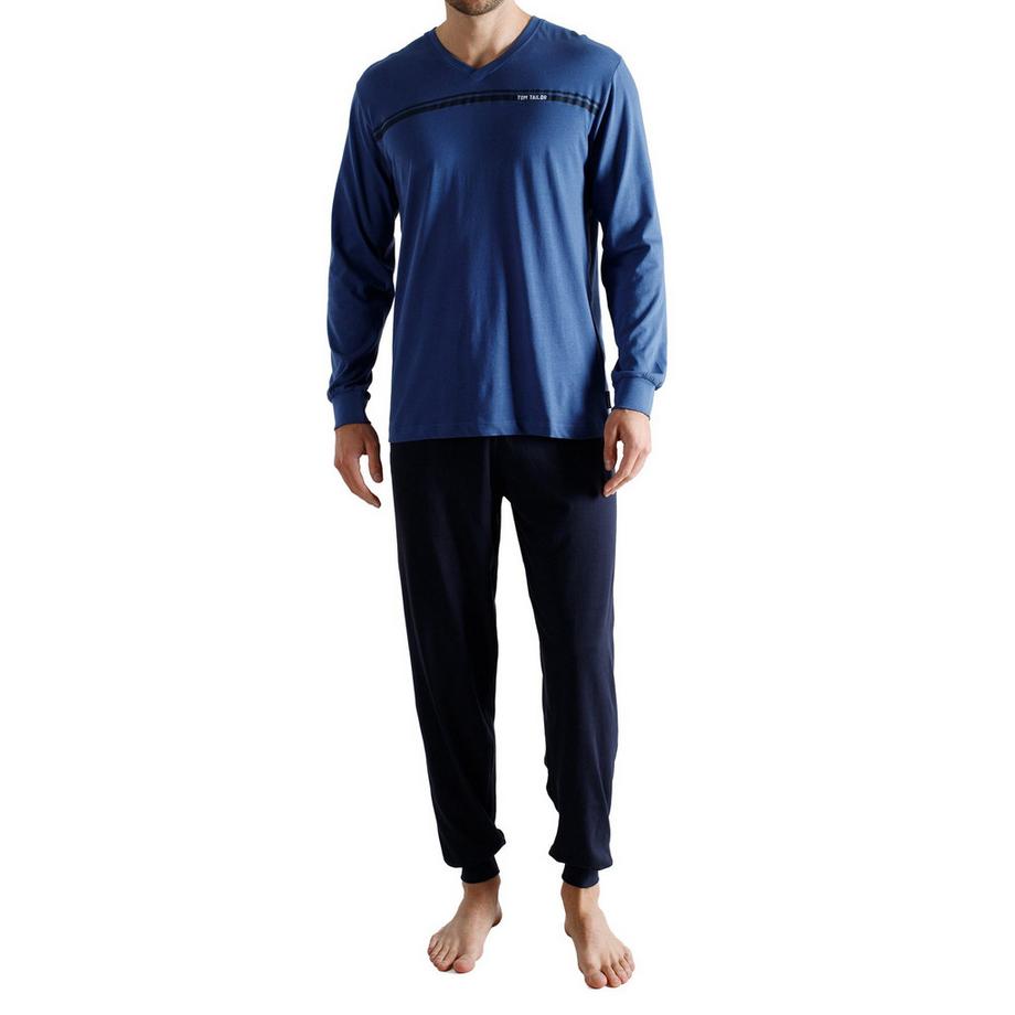 TOM TAILOR Pyjama confortable à porter long V-Neck  