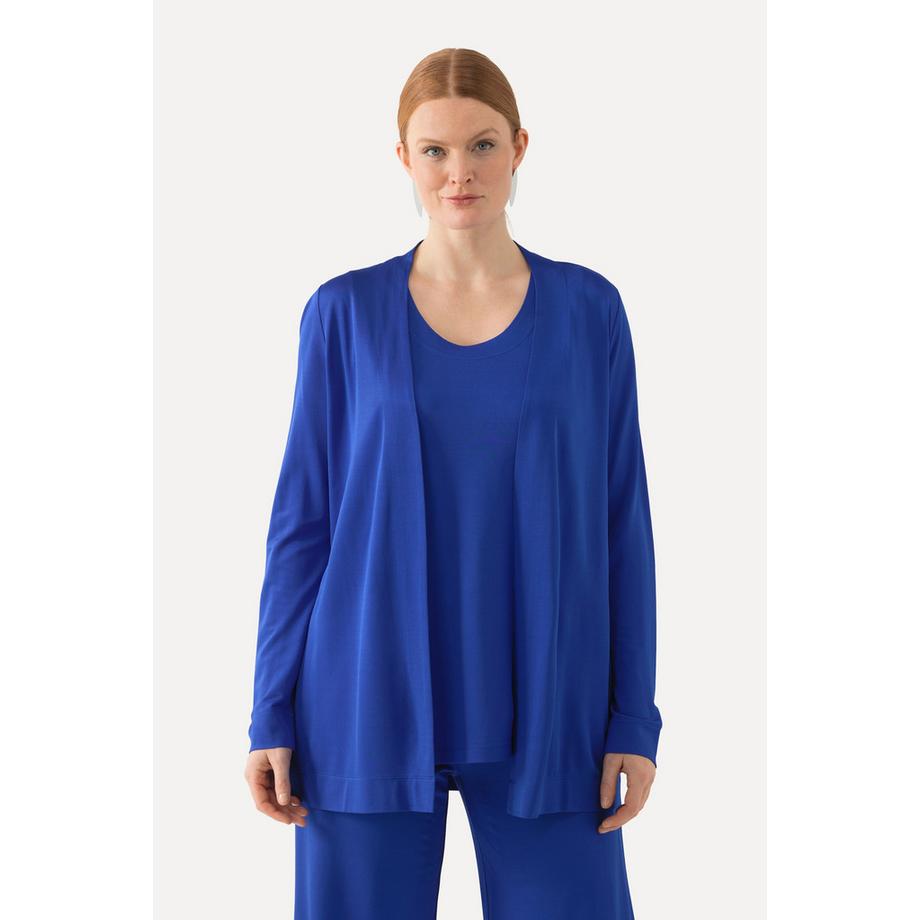 Ulla Popken Slinkyjacke offene Form Schalkragen Langarm  