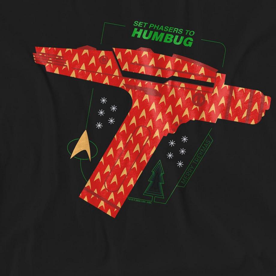 Star Trek  Phaser Set To Humbug T-Shirt  Weihnachtliches Design 