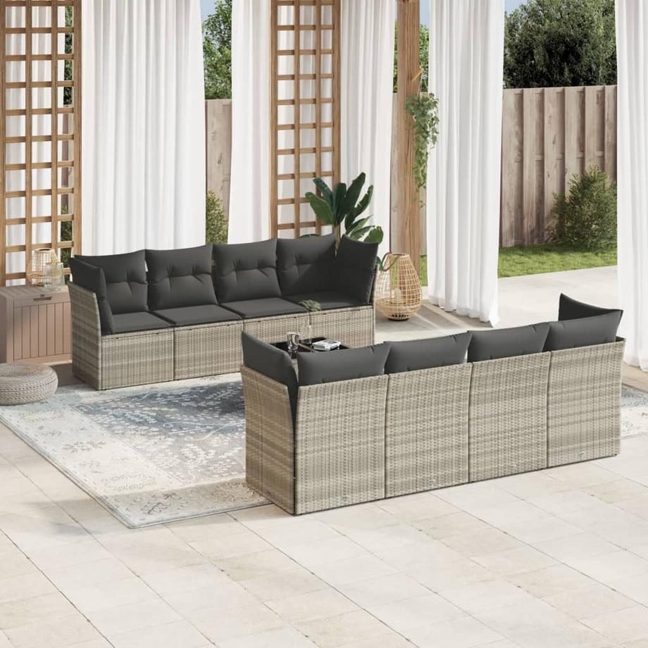 VidaXL set divano da giardino Polirattan  