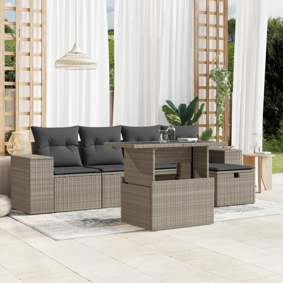 VidaXL set divano da giardino Polirattan  