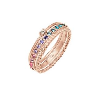 Elli  Bague Set De 3 Cristaux Arc-En-Ciel 