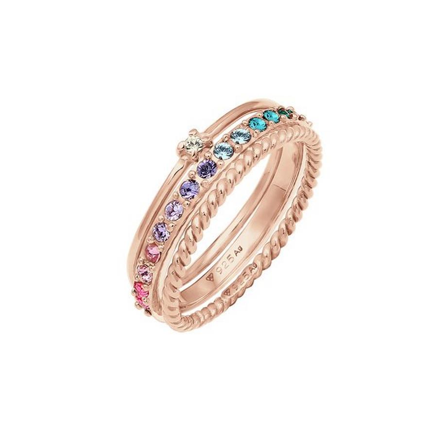 Bague Set De 3 Cristaux Arc-En-Ciel