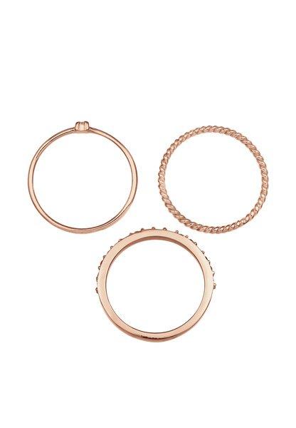 Elli  Bague Set De 3 Cristaux Arc-En-Ciel 