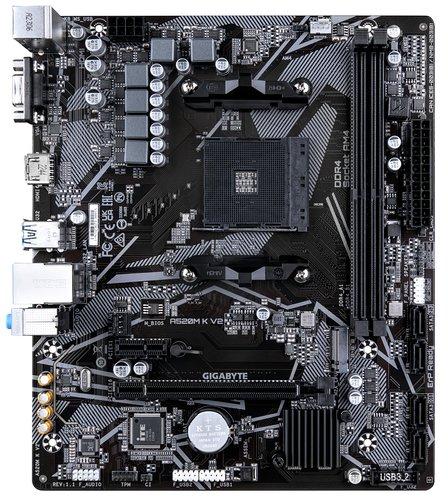 Gigabyte  A520M K V2 Mainboard - Unterstützt AMD Ryzen 5000 Serie AM4 CPUs, bis zu 5100MHz DDR4 (OC), PCIe Gen3 x4 M.2, GbE LAN, USB 3.2 Gen 1 