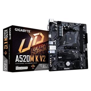 Gigabyte  Scheda madre A520M K V2 - Supporta CPU AMD Ryzen serie 5000 AM4, fino a 5100MHz DDR4 (OC), PCIe Gen3 x4 M.2, LAN GbE, USB 3.2 Gen 1 