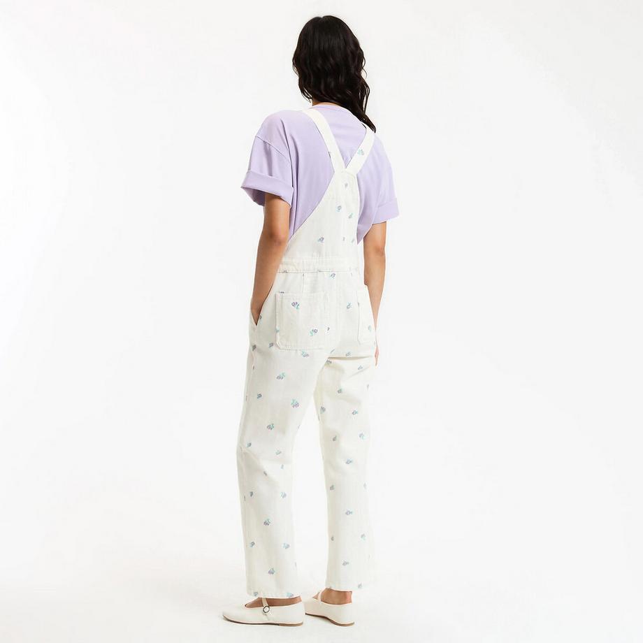 La Redoute Collections Latzhose mit Blumenstickerei  