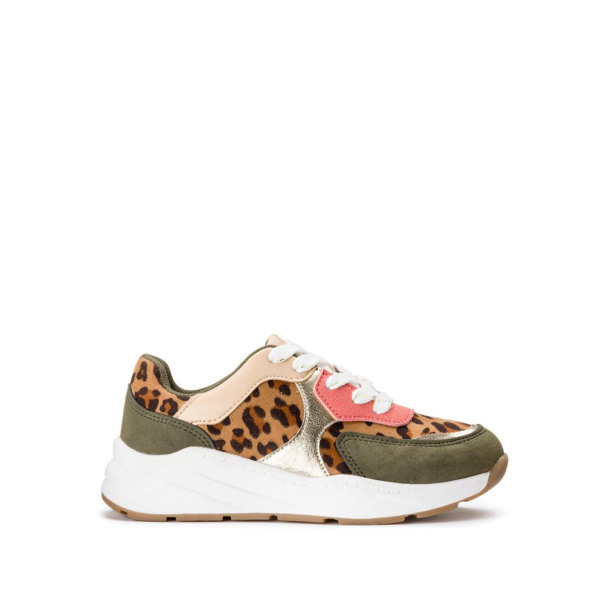 La Redoute Collections  Sneakers mit Schnürung und Leo-Print 