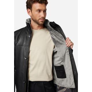 RICANO  Manteau en cuir pour homme Jemenez, manteau court avec doublure en fourrure amovible 