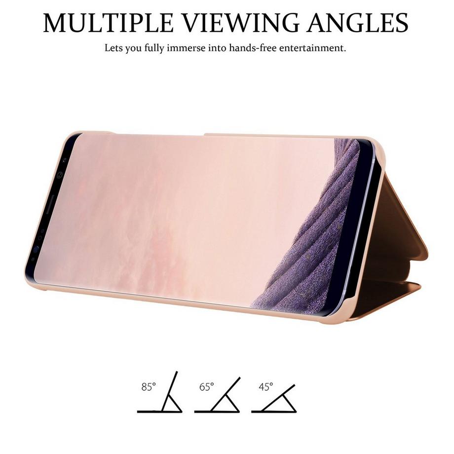 Cadorabo  Housse compatible avec Samsung Galaxy S8 PLUS - Clear View étui de protection miroir avec fonction de support Protection à 360 degrés 