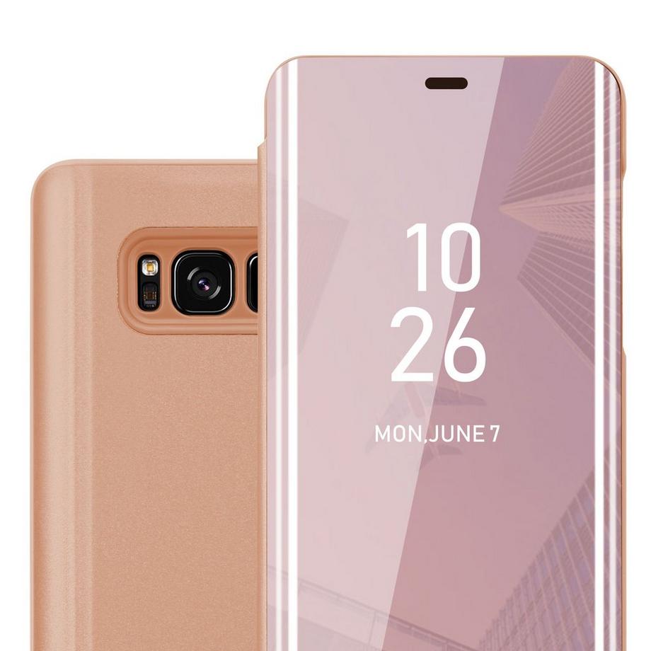 Cadorabo  Housse compatible avec Samsung Galaxy S8 PLUS - Clear View étui de protection miroir avec fonction de support Protection à 360 degrés 