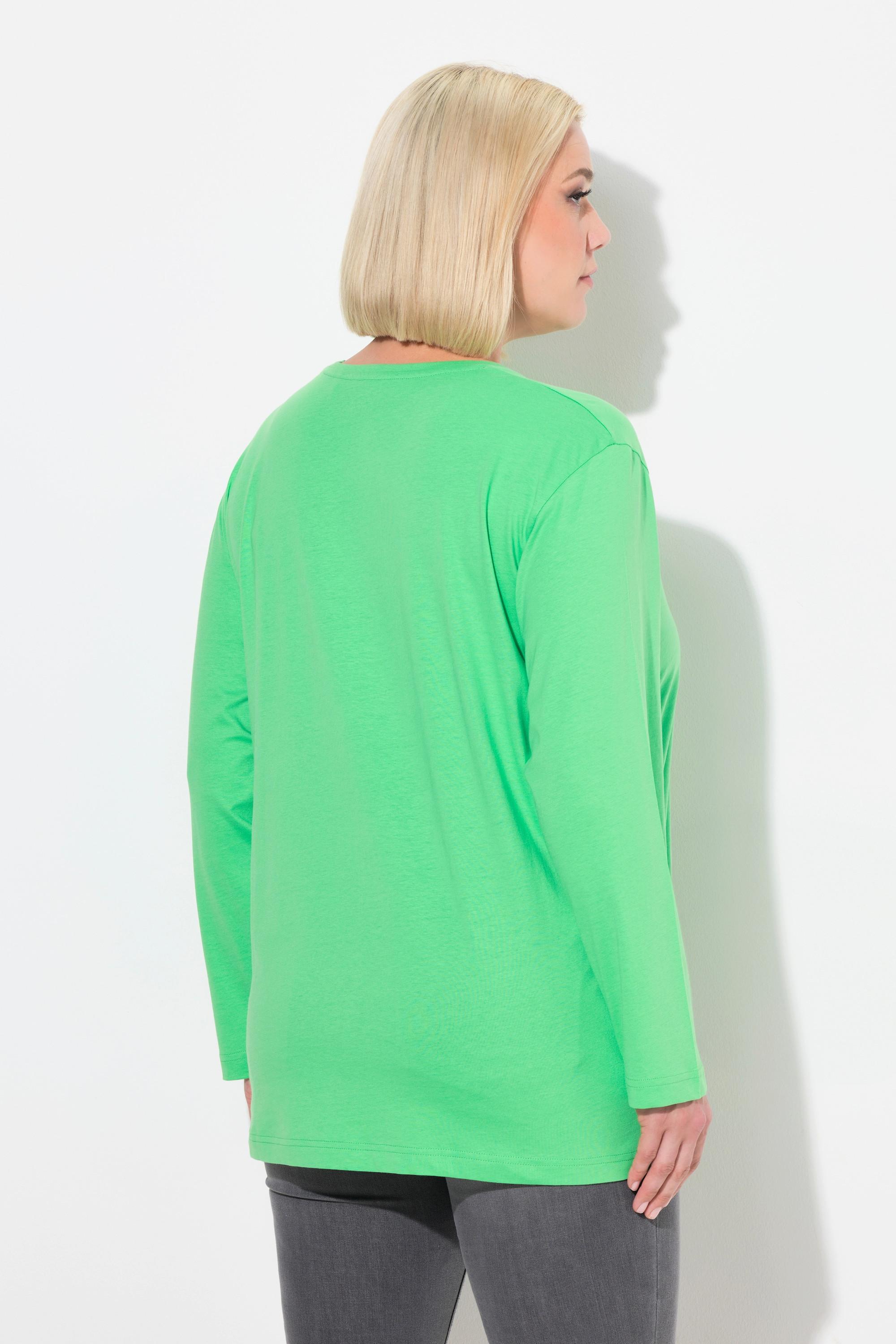 Ulla Popken Maglia Relaxed Maniche Lunghe Scollo a V  