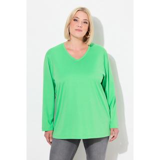 Ulla Popken Maglia Relaxed Maniche Lunghe Scollo a V  