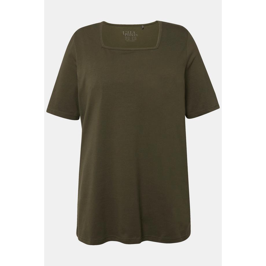 Ulla Popken T-shirt A-ligne Col Carré Manches Courtes  