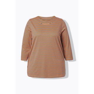 Ulla Popken Maglia Righe Collo Alto Maniche 3/4 Taglio Svasato  