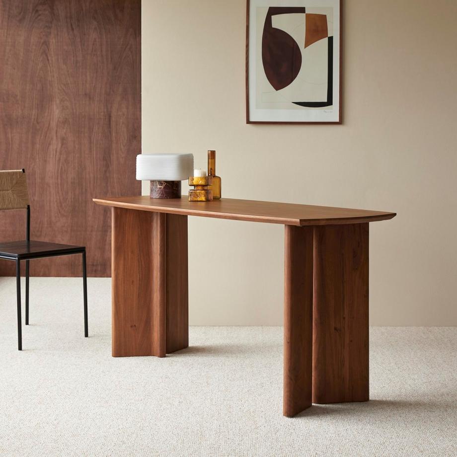 Tikamoon Bureau en bois d'acacia massif  Suzanne  