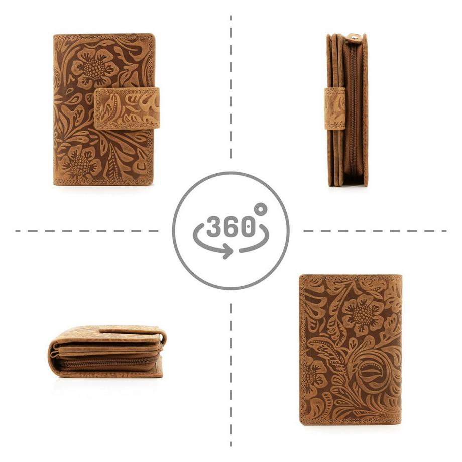 Only-bags.store Portefeuille en cuir avec protection RFID  