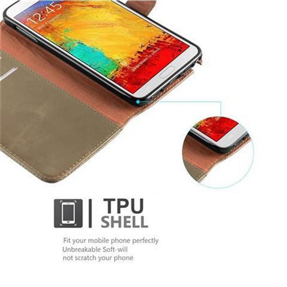 Cadorabo  Housse compatible avec Samsung Galaxy NOTE 3 - Coque de protection avec fermeture magnétique, fonction de support et compartiment pour carte 
