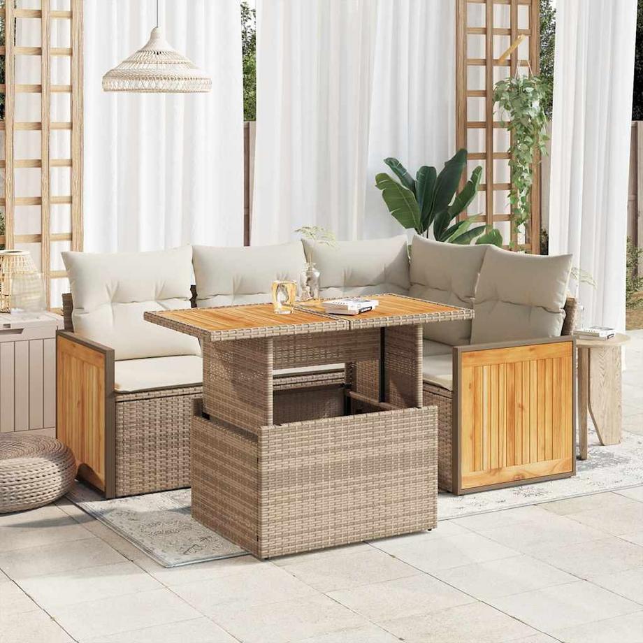 VidaXL set di divani da giardino Polirattan  