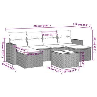 VidaXL set divano da giardino Polirattan  