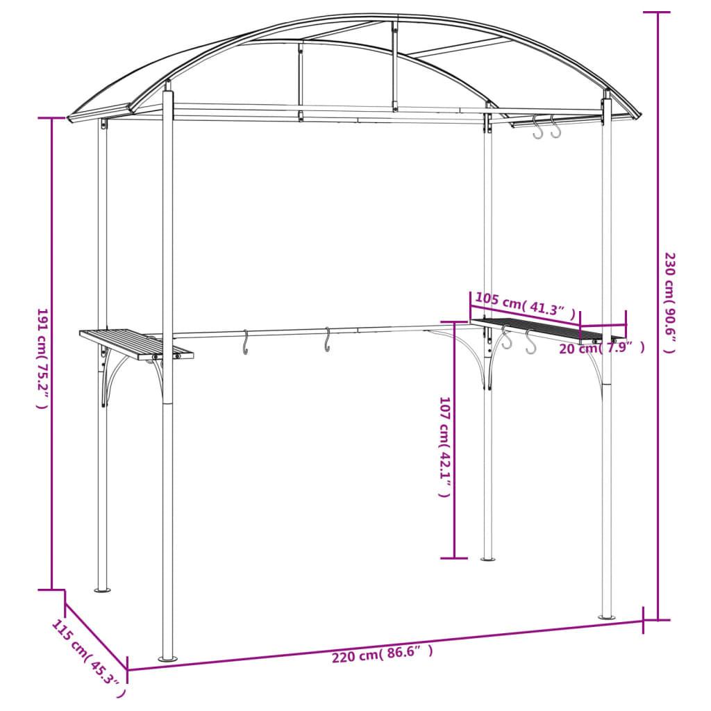 VidaXL Gazebo pour barbecue acier  