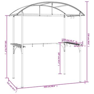 VidaXL gazebo per barbecue Acciaio  