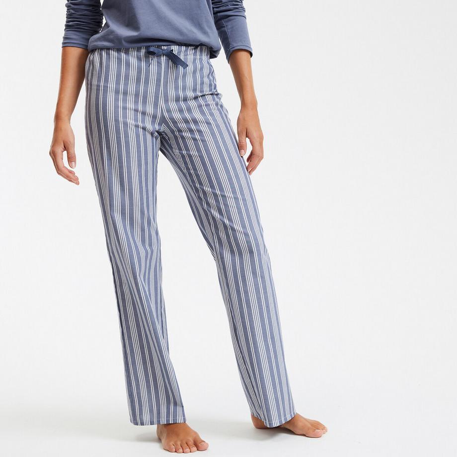 La Redoute Collections Pyjama Set mit Spitzendetail Oberteil und gestreiften Hosen  
