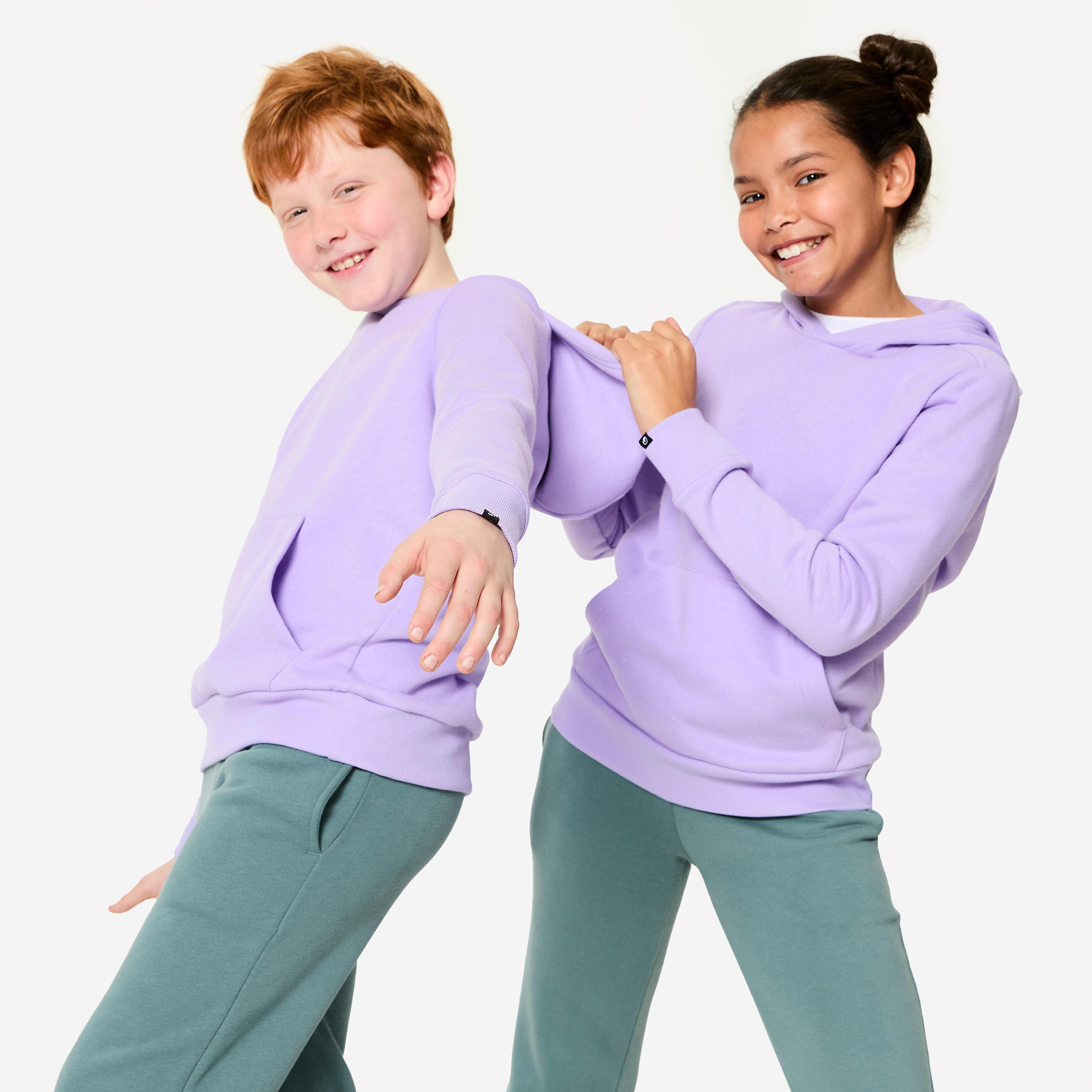 DOMYOS  Sweatshirt Kinder mit Kapuze Baumwolle 