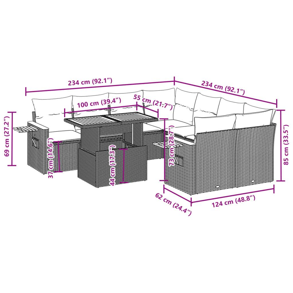 VidaXL Ensemble de canapés de jardin rotin synthétique  