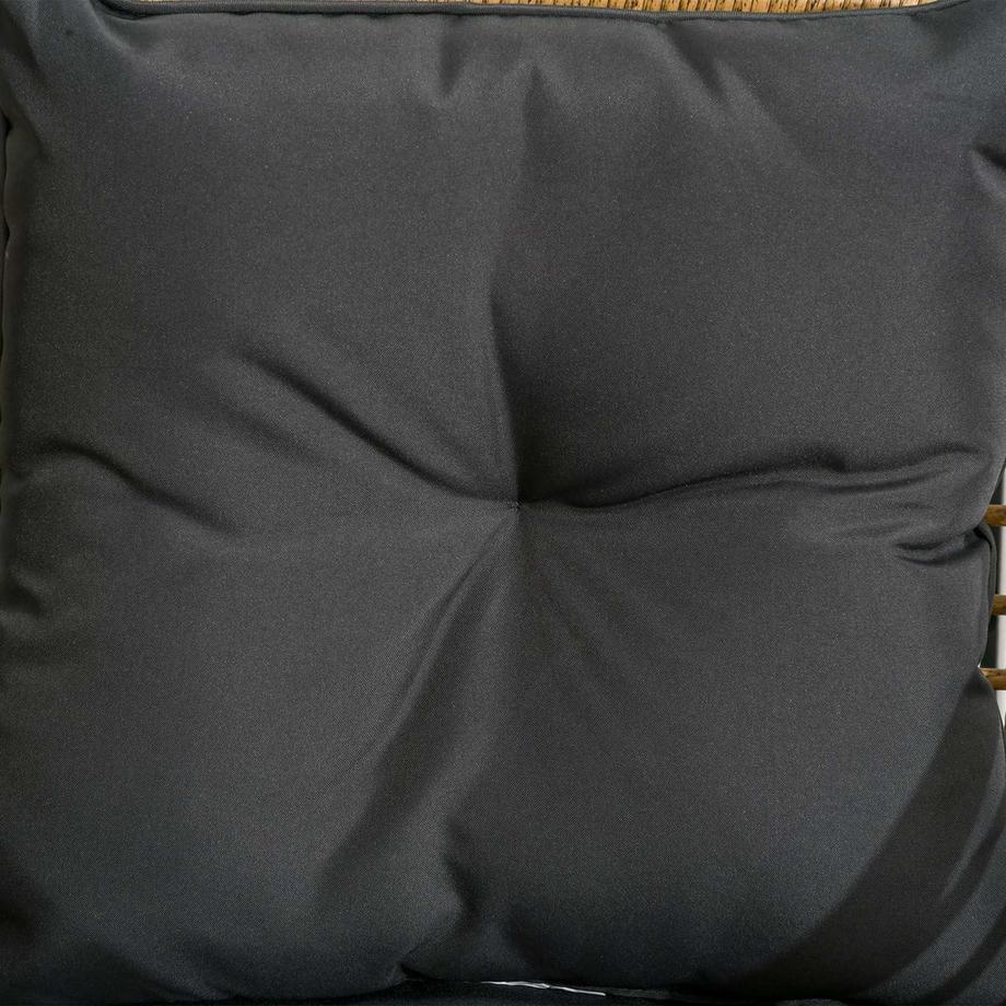 Northio Rattan Gartenmöbel-Set, 3-Tlg. Sitzgruppe, Inkl. Couchtisch Und 2 Stühle, Bistro-Set Mit Kissen, Balkonmöbel, Sand+Dunkelgrau  