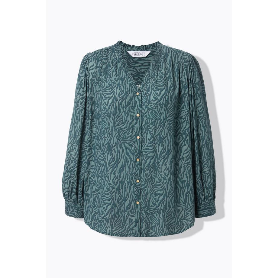 Studio Untold Loose Shape Krepp Zebra Print Bluse mit Rüschen  