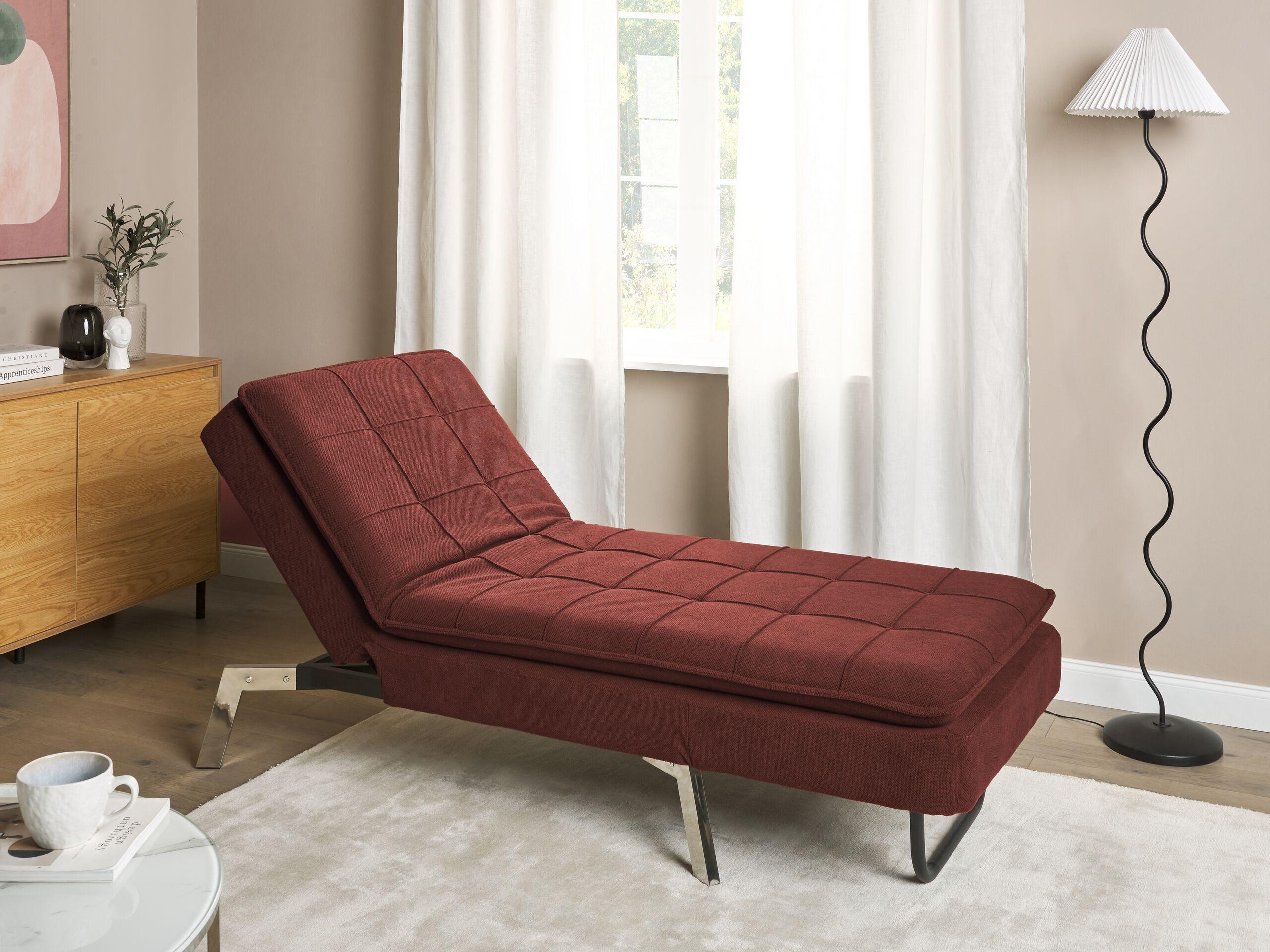 Beliani Chaiselongue aus Stoff Modern LOIRET  