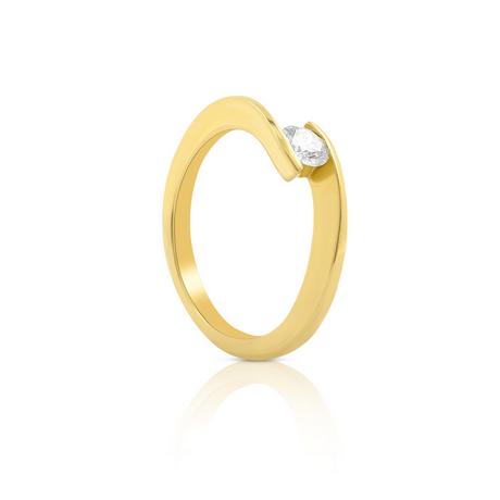 MUAU Schmuck  Solitaire Ring Diamant 0.30ct. Gelbgold 750 