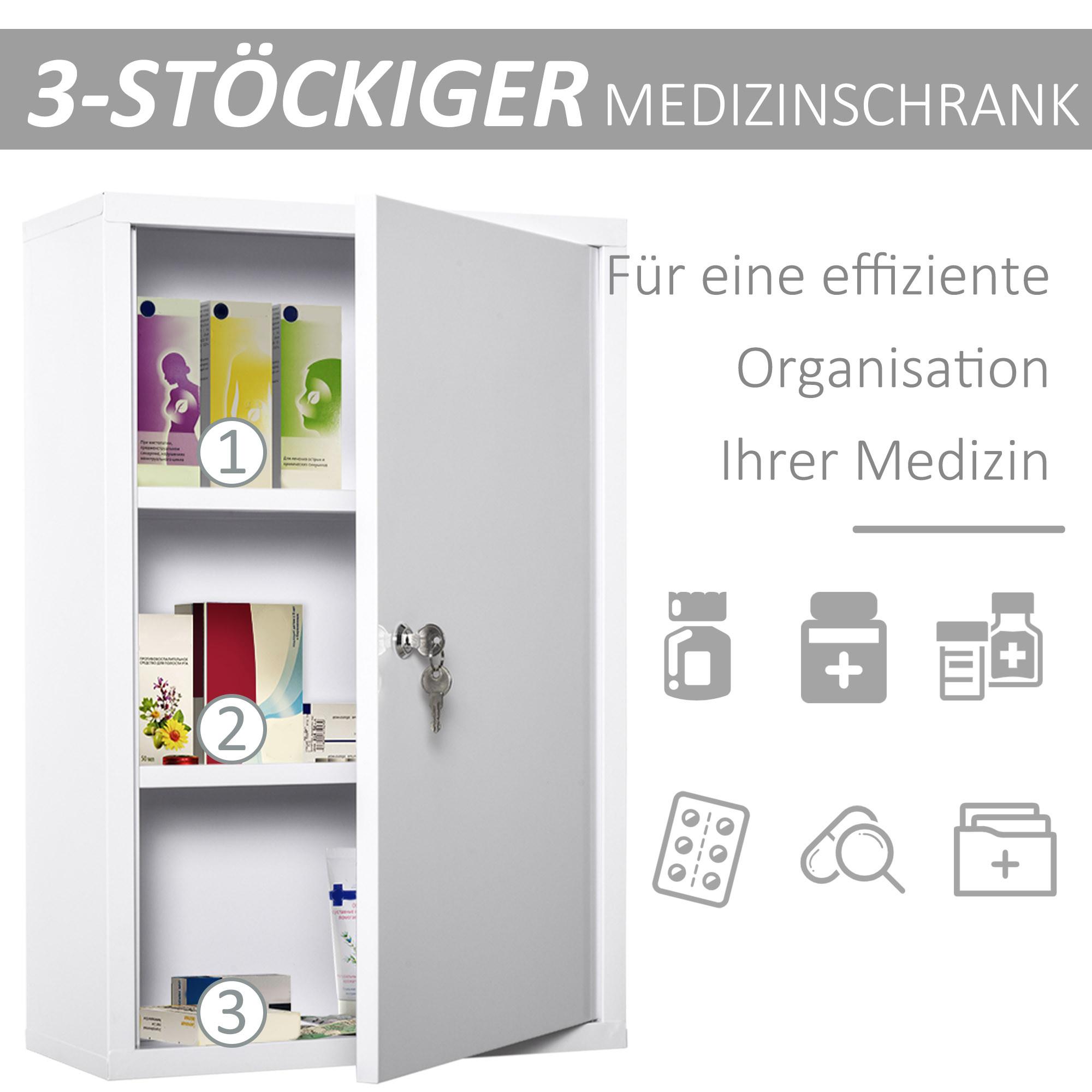 Kleankin Medizinschrank mit Schloss  