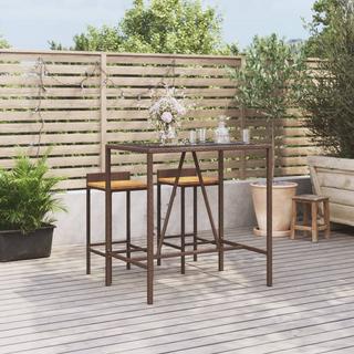VidaXL Bartisch mit glasplatte poly-rattan  