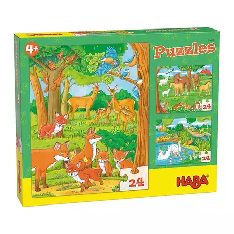 HABA  Puzzle Tierfamilien (3x24) 