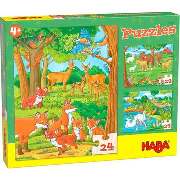 HABA Puzzles Familles d'animaux