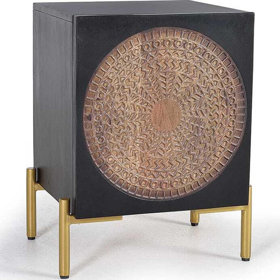 mutoni Comodino Rondo in legno di mango marrone scuro 43x60  