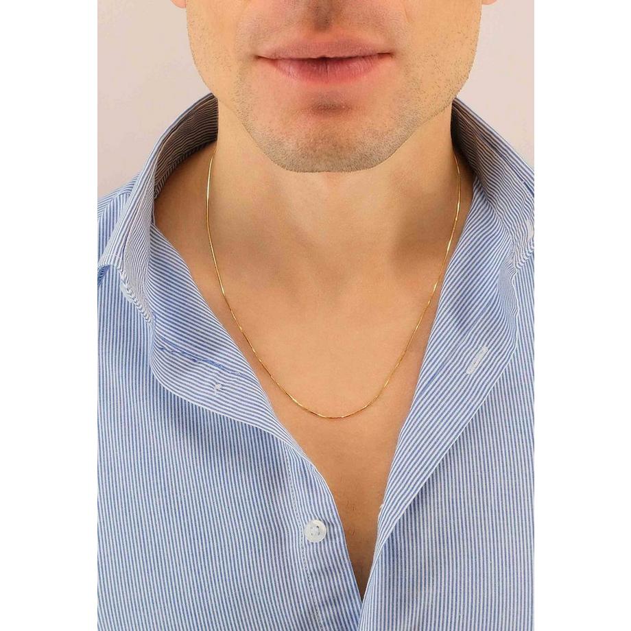 MUAU Schmuck  Collier Schlange Gelbgold 750, 0.8mm, 40cm 