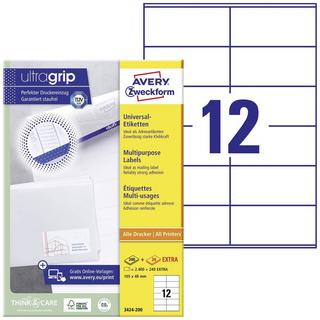 Avery-Zweckform Universal-Etiketten, permanent, mit ultragrip, 105 x 48 mm, Inkjet, Laser s/w, Farblaser, A4  