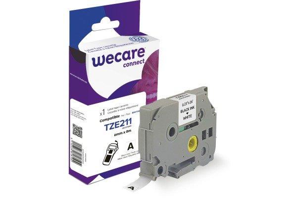 wecare  WECARE Band, laminiert schwarz/weiss Tze-211WE ersetzt Ptouch Tze-211 6mm 